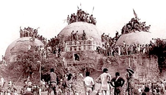 Volunteers for Ayodhya Ram Janmabhoomi Temple (Karsevaks) pulled down the Babri Masjid on December 6th, 1992. The Babri Masjid was built by Babur in 1528 after he demolished the pre-existing Ram Temple at this Janmabhoomi site in Ayodhya.