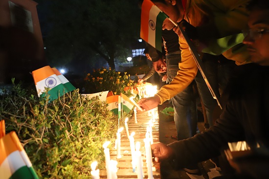 Delhi University students march to express solidarity with Indian soldiers