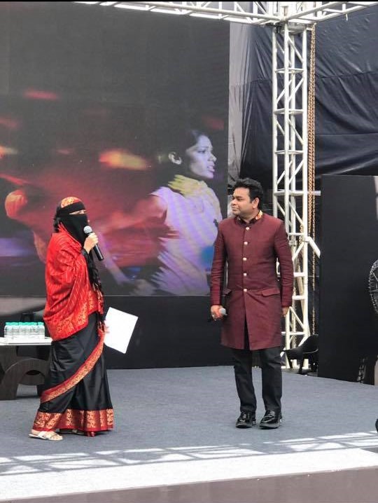 Khatija Rahman "chose" to wear a niqab when she shared the stage with A R Rahman, her father and a world famous musician, at an event in Mumbai. 