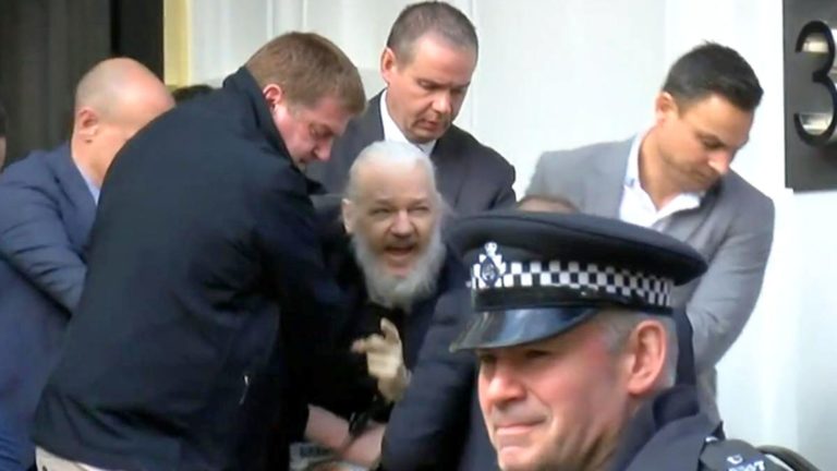 Julian Assange arrested in Eucadorian embassy, US issues extradition warrant