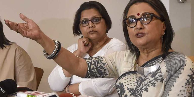 Filmmaker Aparna Sen during the press conference after she and 48 other self-proclaimed 'custodians' of Indian conscience wrote an open letter to Prime Minister Narendra Modi. (Photo: PTI)