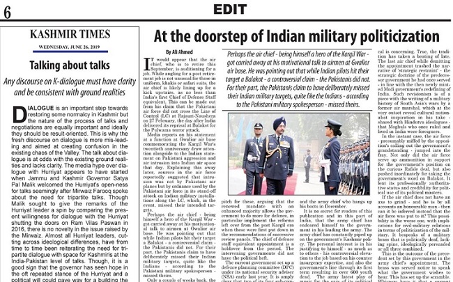 “Defence Expert” doles out bundle of lies on politicization of Indian armed forces