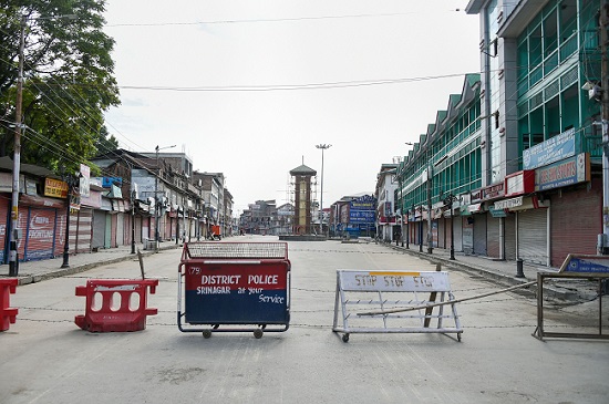 Srinagar's Lal Chowk wore a deserted look on Wednesday, August 7, 2019. Restrictions have been imposed in Jammu and Kashmir as a precautionary measure. The state lost its special status after the Indian Parliament approved a resolution to scrap Article 370 and Article 35A. The state has also been split into two Union Territories (UT) with Jammu and Kashmir as one UT and Laddakh as a separate UT. (Photo: PTI)