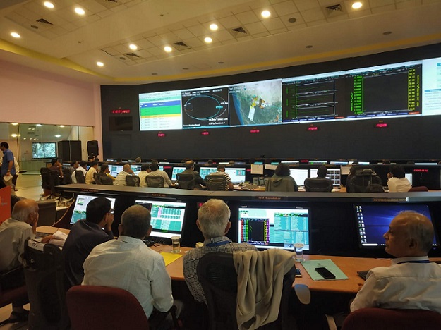 Scientists and Engineers at the Control Centre at ISTRAC (ISRO, Telemetry, Tracking and Command Network). (Pic: ISRO Twitter Handle)