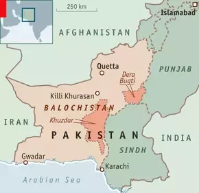 Map of Balochistan.