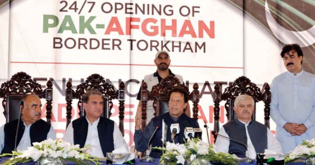 Pakistan Prime Minister Imran Khan inaugurating the Pak-Afghanistan Torkham border on September 18, 2019.