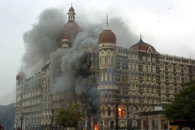 The Taj Mahal Hotel in Mumbai after the terrorist attack on 26/11/2008.