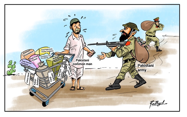 Every country has an army, but Pakistan Army has a country (pun intended). (Illustration: Ravi Bhagwat/News Intervention)