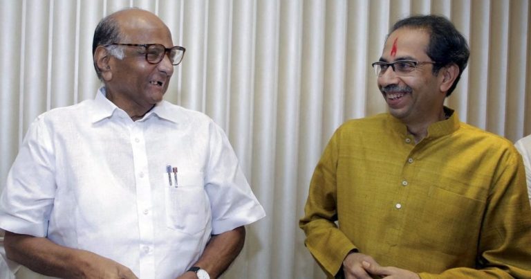 Sharad Pawar (left), NCP patriarch and veteran politician of Maharashtra, joined hands with Shiv Sena chief Uddhav Thackeray (right) to form the government in Maharashtra. Bal Tackeray's son Uddhav Thackeray is now the Chief Minister of Maharashtra. (Photo: PTI)