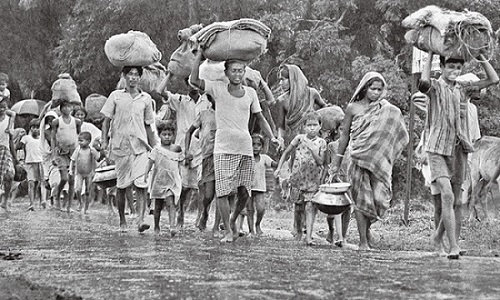 Bangla refugees during the Bangladesh Liberation War in 1971.