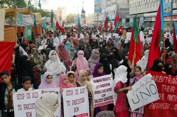 Women protest against Pakistan's atrocities in Balochistan. (File Photo)