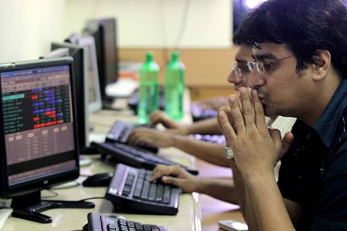 A stock market broker reacts at falling share prices. (Representational picture)