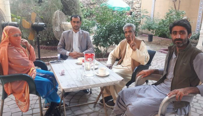 Mama Qadeer Baloch, Vice Chairman of Voice for Baloch Missing Persons (VBMP) along with other members of the VBMP.