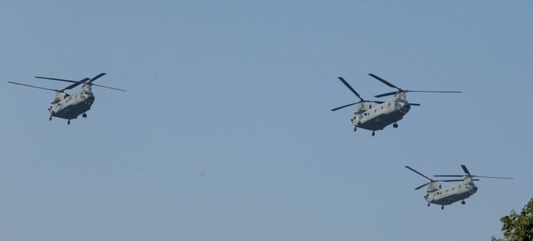 Chinook helicopters fly over Rajpath, at the 71st Republic Day Celebrations, in New Delhi on January 26, 2020. (File Photo)