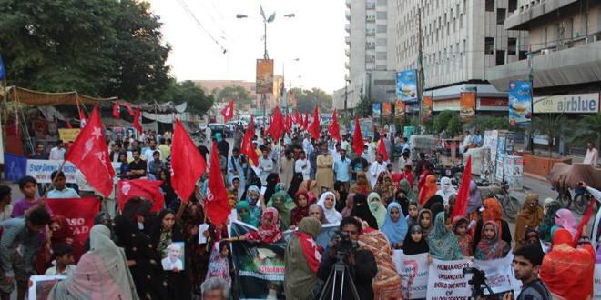 Baloch women march to protest against unlawful abductions by Pakistani regime.