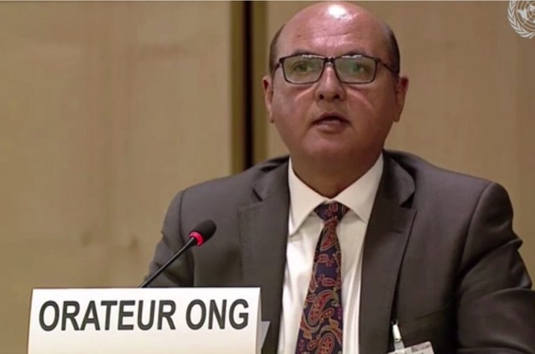 Dr Abdullah Haiwad, President Afghan Governors Assembly and former Governor of Afghanistan’s Ghor province, speaking at the UN Human Rights Council in Geneva.