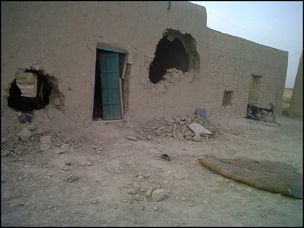 Baloch home demolished after heavy firing by Pakistani security forces. (File picture)