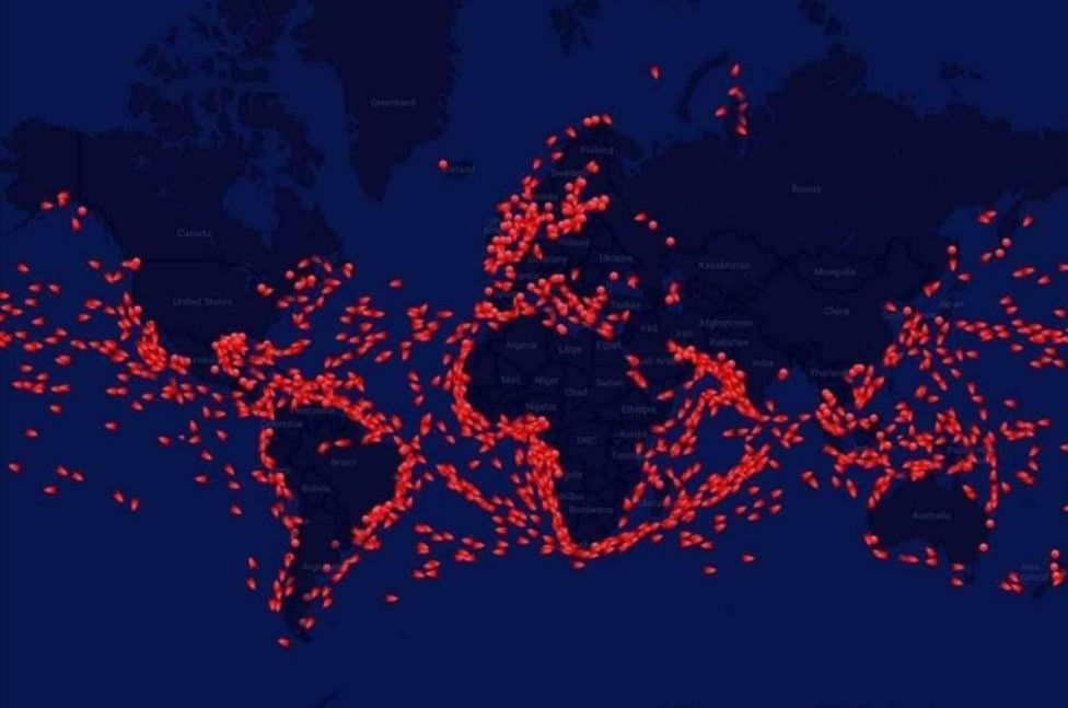 Snapshot of oil tankers stranded along the coastline across the world on April 22. It takes around $30,000 every day for each of these oil tankers to be kept in this condition. For the first time in history, pipes and tankers are full with oil but there are no buyers. Source: MarineTraffic