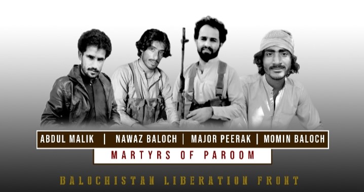 BLF Martyrs who attained martyrdom after valiantly fighting for more than 12 hours with the Pakistani forces at Paroom, occupied Balochistan.