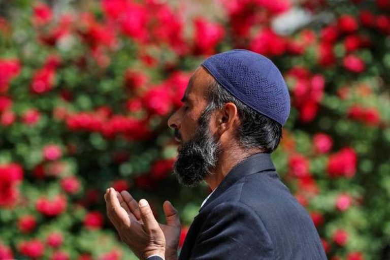 A Muslim man offers prayers in the garden on Eid-ul-Fitr in Kashmir. Eid is being celebrated across the world amidst Coronavirus pandemic. (Photo: REUTERS)