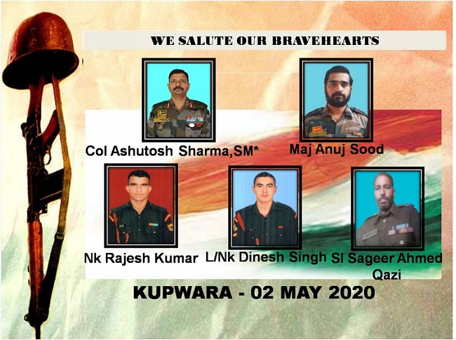 Indian Bravehearts who were martyred in Handwara, Kashmir.