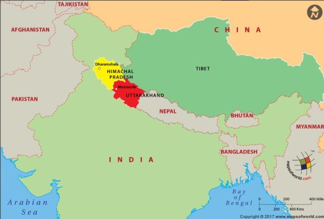 India shares boundary with Tibet and not with China.