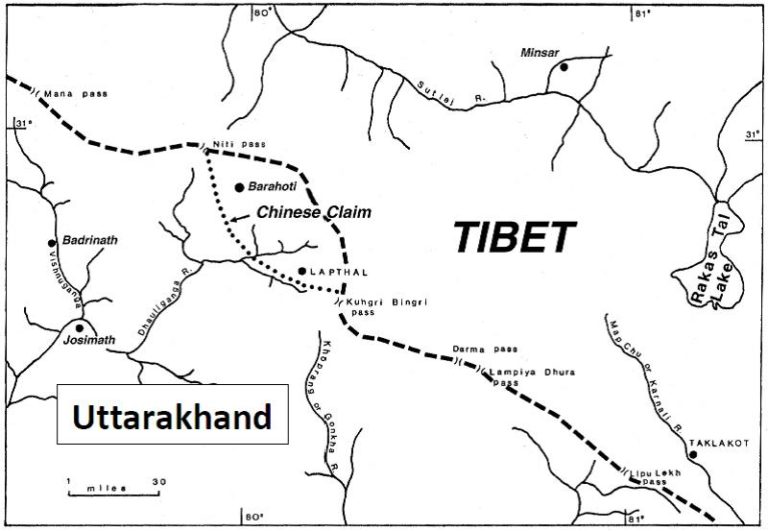 India's boundary with Tibet