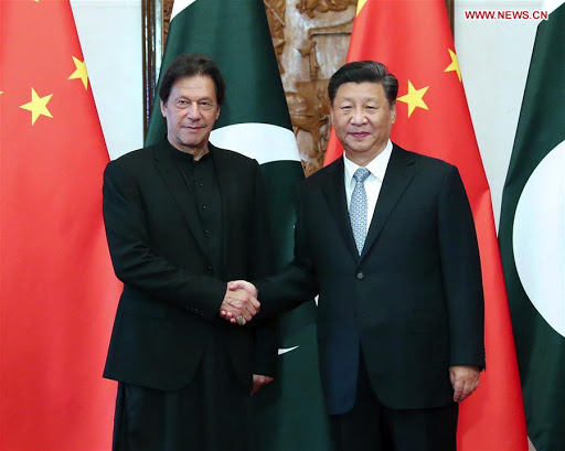 Imran Khan (left), Prime Minister Pakistan with Xi Jinping (right), President China.