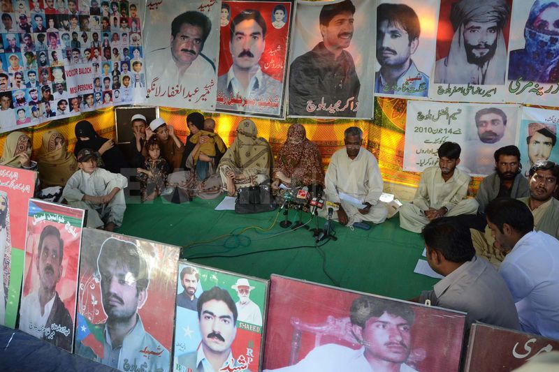 Protest camp of Voice for Baloch Missing Persons in front of the Quetta Press Club, occupied Balochistan. (Photo: News Intervention)