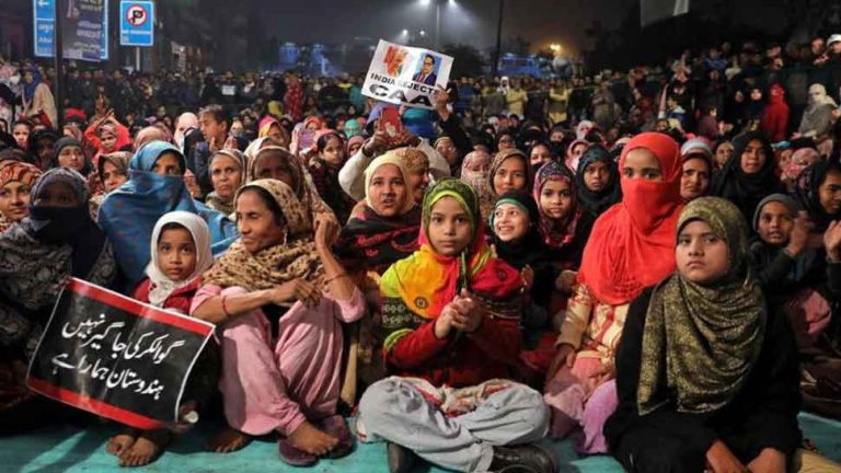 Anti-CAA Protesters at Shahen Bagh, New Delhi.