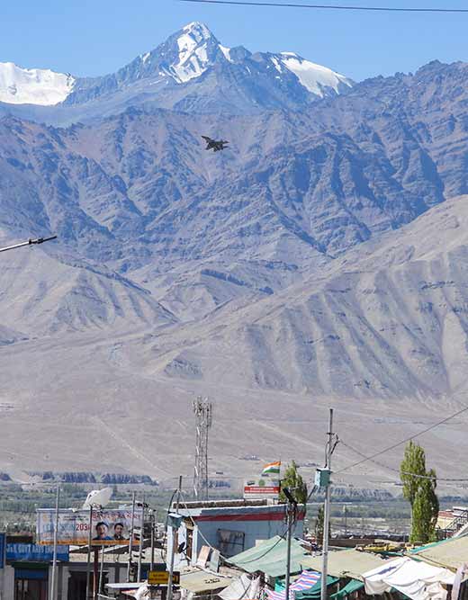 (File) An IAF fighter jet flies in the Ladakh region amid prolonged India-China stand off in Leh. (Photo: PTI)