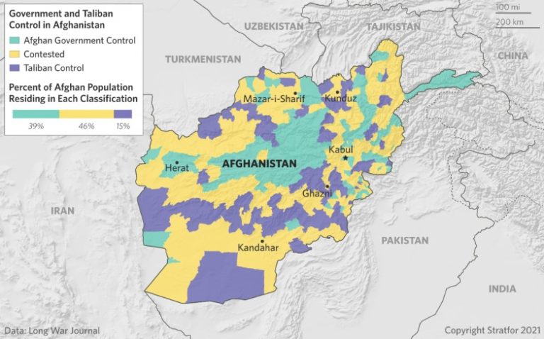 Ground Situation in Afghanistan as on June 1, 2021. (Source: Stratfor 2021)