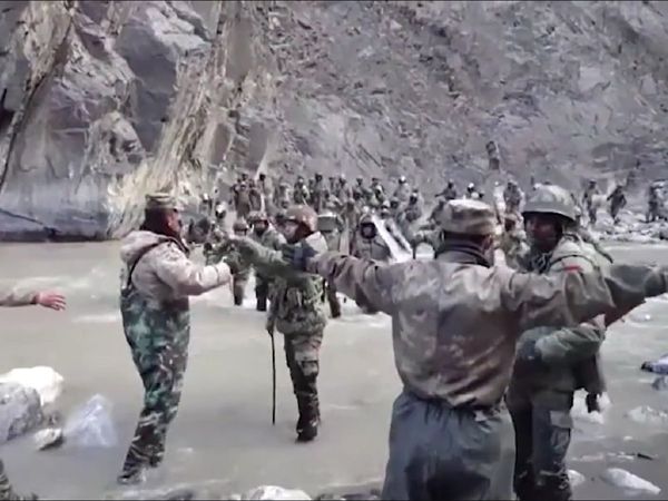 Visuals from the video footage of the India -China clash at the Galwan Valley released by China (Photo: Twitter)