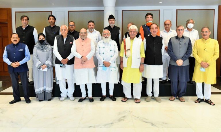 PM Narendra Modi met politicians from the Kashmir Valley on June 24, 2021. (Photo: PMO)