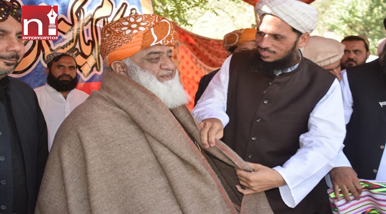 Mazhar Saeed Shah (right) with Fazlur Rehman (left) at a function in POK. (Photo: News Intervention)