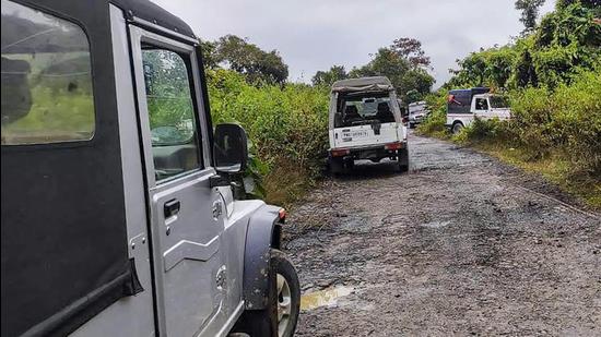 The spot where PLA terrorists attacked Assam Rifles convoy in Churachandpur district in Manipur on Saturday. (Photo: PTI ).