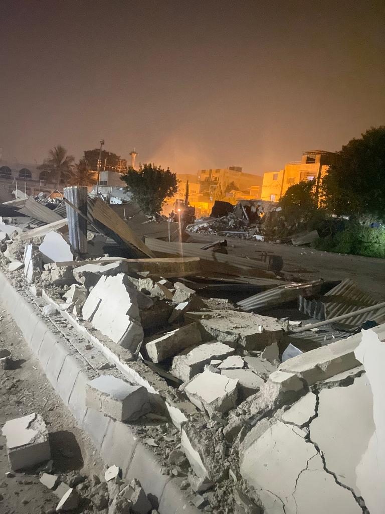 Broken chunks of the wall of Lal Qila Ground after being razed by the Pakistani regime on night of December 4/5 2021. (Photo: News Intervention)