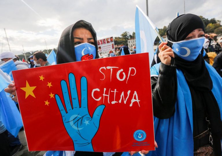 Uyghur demonstrators protest against China's human rights violations in Istanbul on October 1, 2021. (Representative Photo: Reuters)