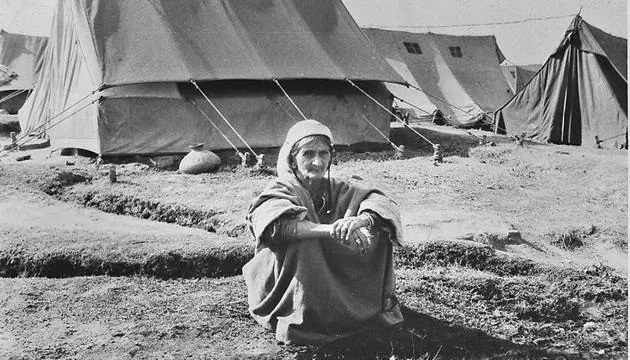 A Kashmiri Pandit at the refugee camp.