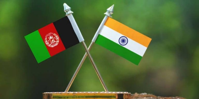 (Left) Afghanistan flag; (Right) Indian flag.