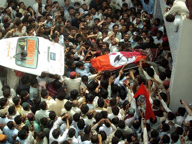 Bashir Khan Qureshi leader of the JSQM (Jeay Sindh Qaumi Mahaz) was martyred in April 2012.