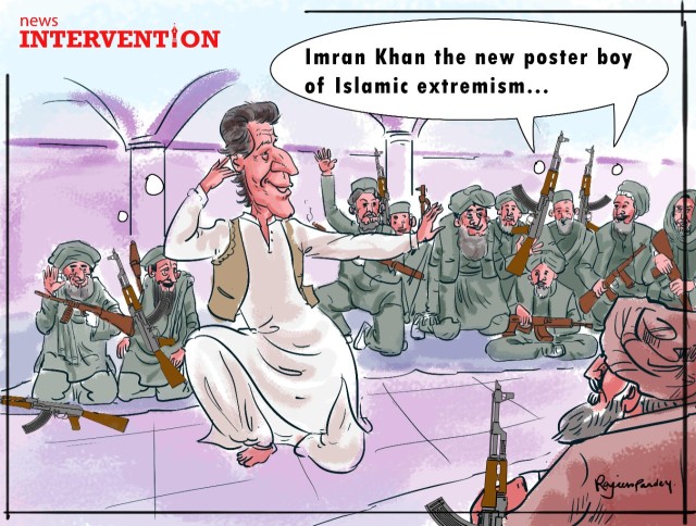 Imran Khan, the darling of radical Islamists. (Cartoon: News Intervention)