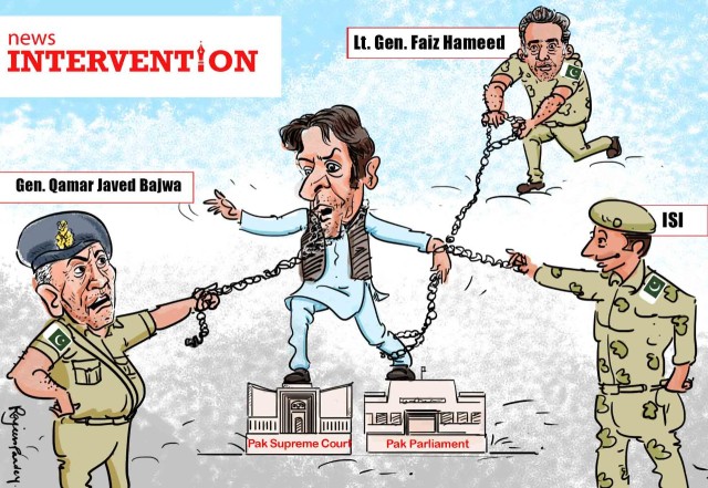 Tug of war over who would be the next Pakistan Army chief. (Cartoon: News Intervention)