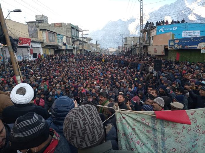 People of Gilgit-Baltistan protesting against the Pak regime (Photo: News Intervention)