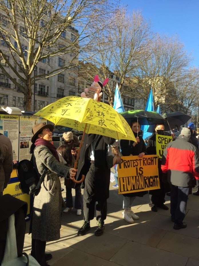 anti CCP atrocities protest in london