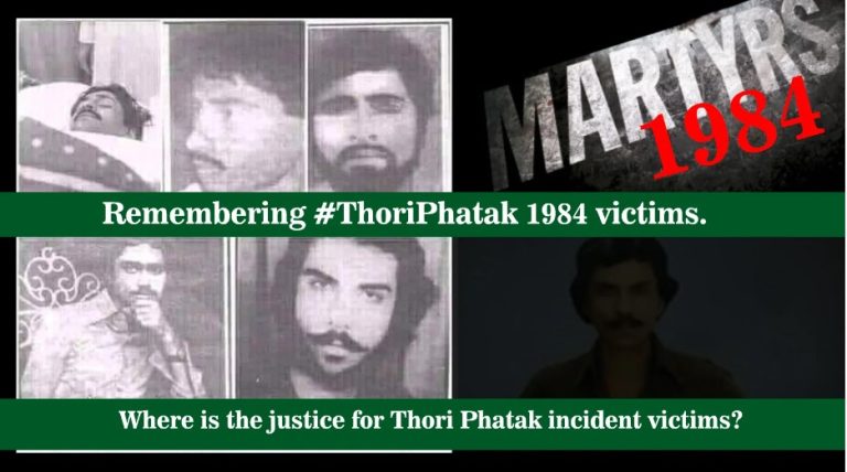 Jeay Sindh Freedom Movement pays tribute to Thori Phatak martyrs on the 38th martyrdom anniversary