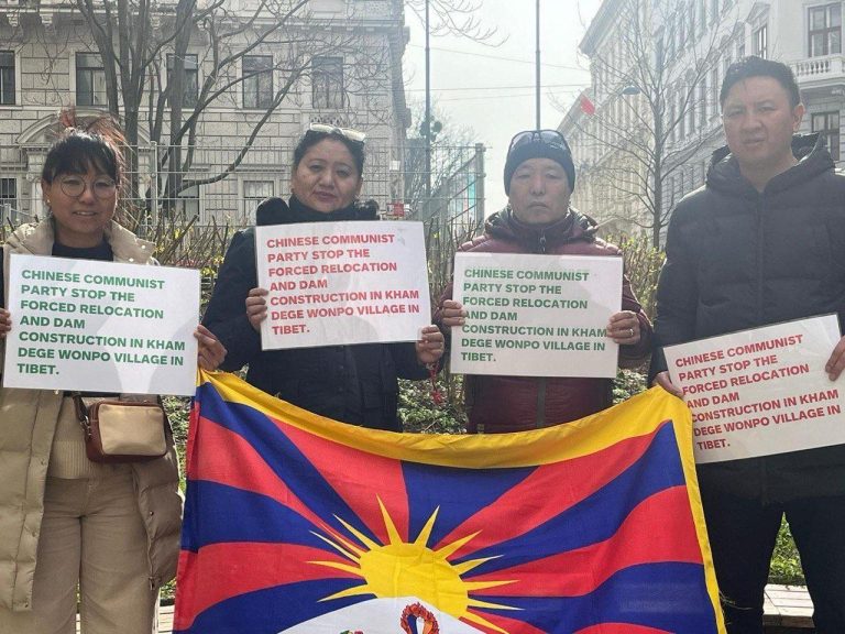 Tibetans in Vienna Protest Against Monastery Demolition and Forced Relocation