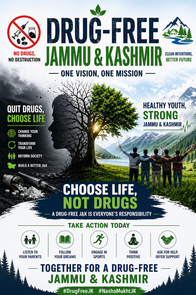 Protecting Young Minds: Fighting Drugs in Jammu and Kashmir Through Education : Nasha Mukht Jammu Kashmir